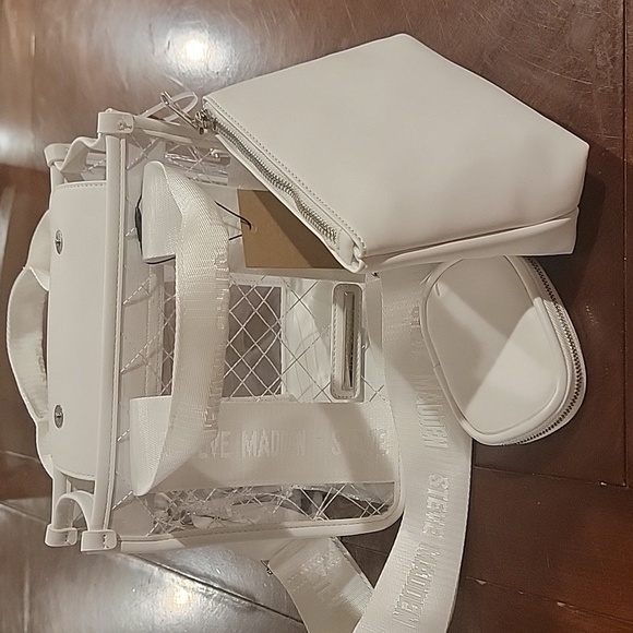 (J9) Steve Madden 3 piece white and clear crossbody set - Picture 6 of 9